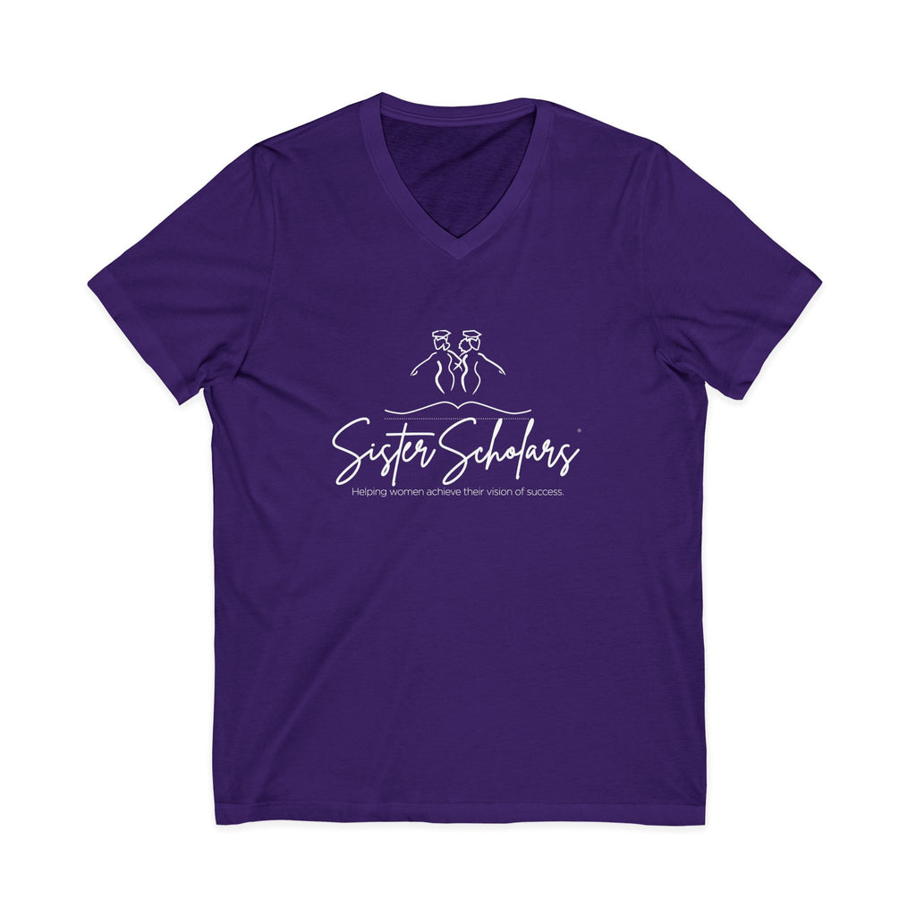 Sister Scholars Purple Unisex Jersey Short Sleeve V-Neck Tee