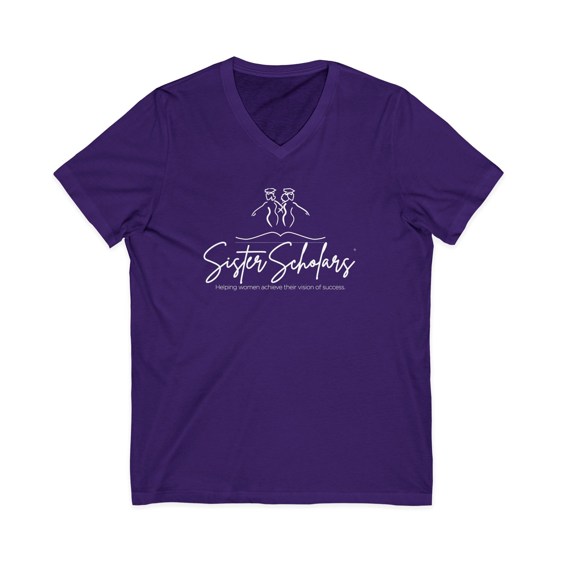Sister Scholars Purple Unisex Jersey Short Sleeve V-Neck Tee