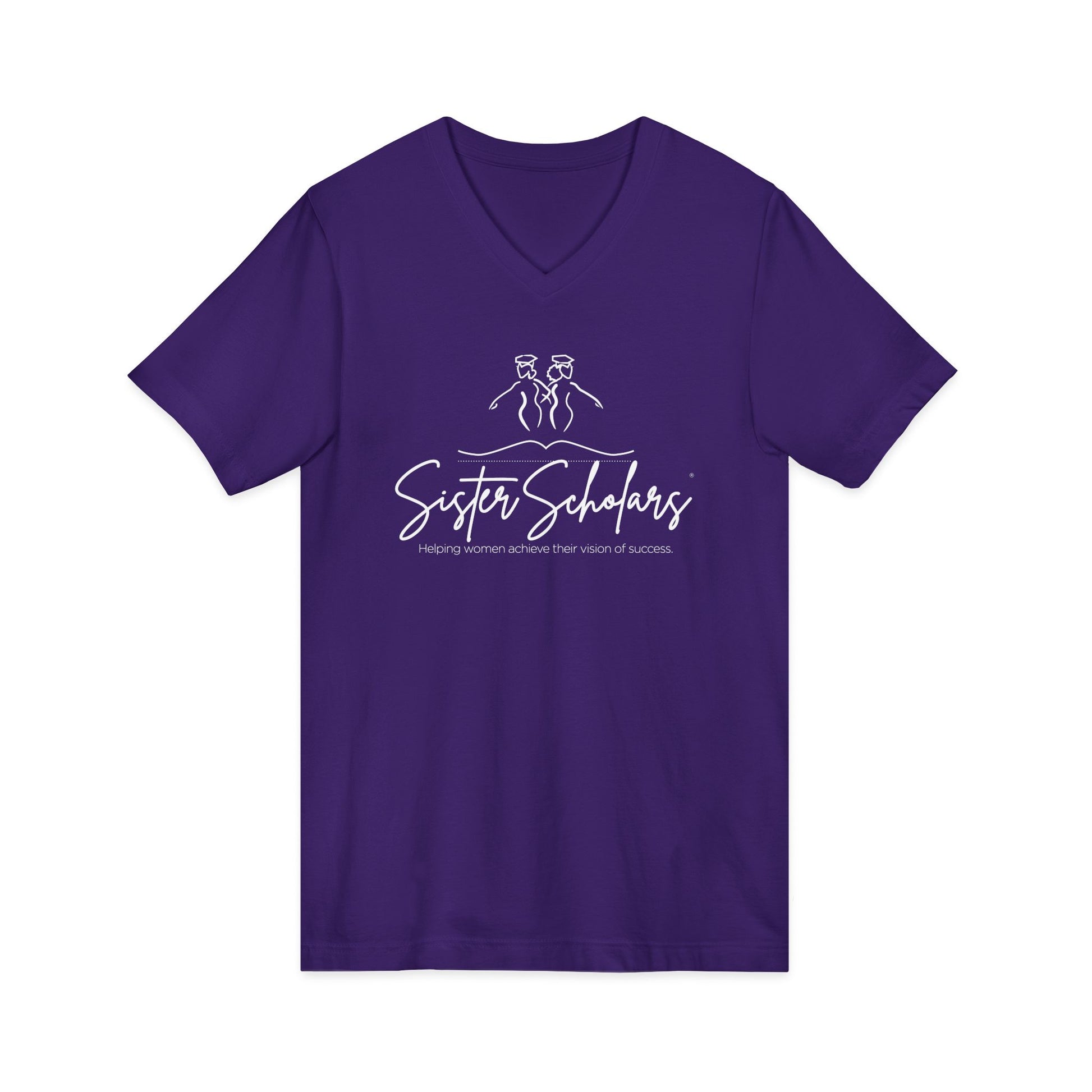 Sister Scholars Purple Unisex Jersey Short Sleeve V-Neck Tee