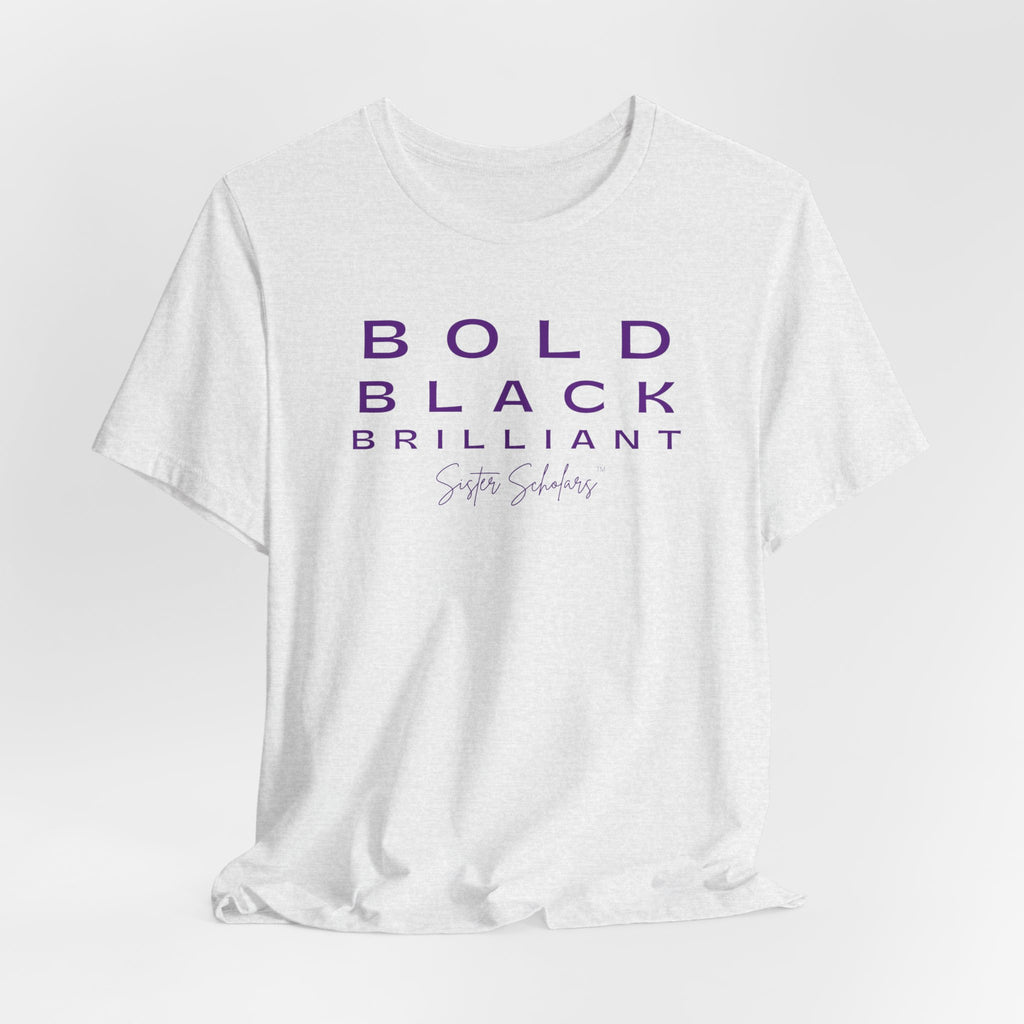 Sister Scholars Tee - Bold, Black, Brilliant Purple Unisex Jersey Short Sleeve Tee
