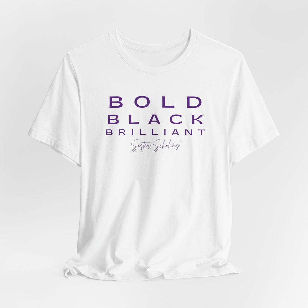 Sister Scholars Tee - Bold, Black, Brilliant Purple Unisex Jersey Short Sleeve Tee