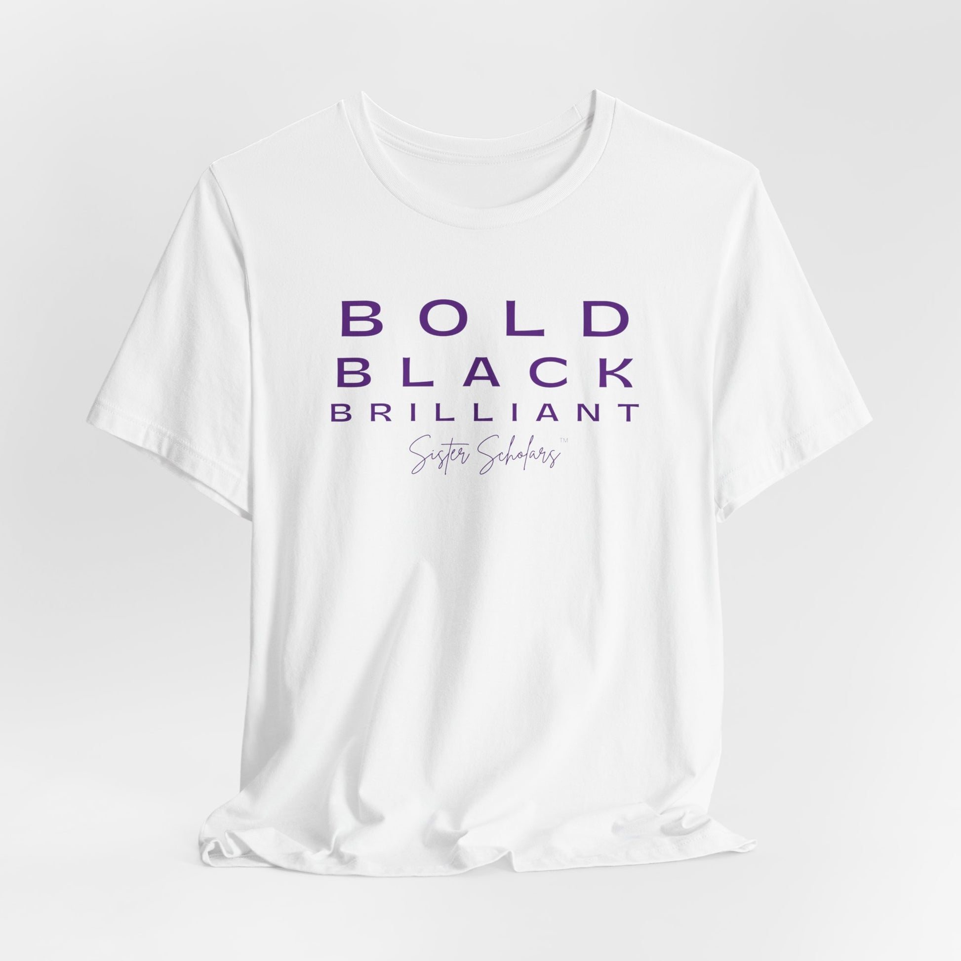 Sister Scholars Tee - Bold, Black, Brilliant Purple Unisex Jersey Short Sleeve Tee