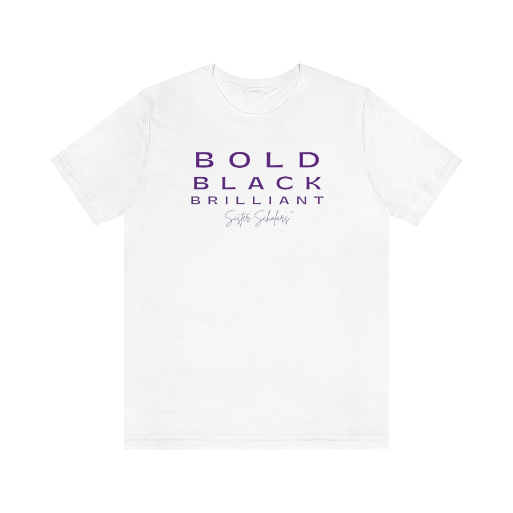 Sister Scholars Tee - Bold, Black, Brilliant Purple Unisex Jersey Short Sleeve Tee